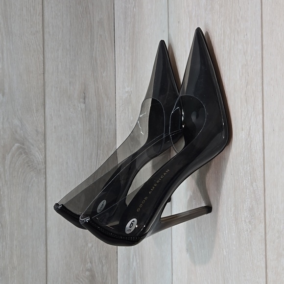 Good American Women "Like New" Cinderella Clear The Pointed toe heels shoes sz 9 - Picture 3 of 12